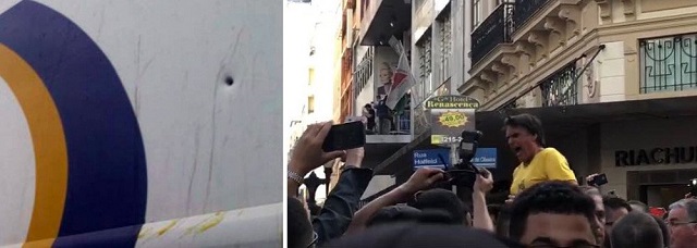 Jair Bolsonaro depois da facada que levou na tarde desta quinta (6) em Juiz de Fora (MG) (Foto: Reprodução)